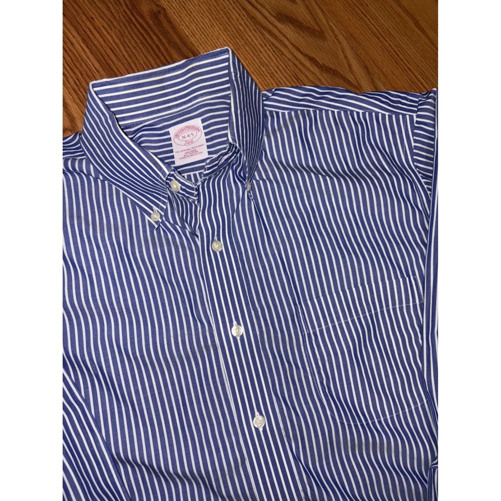 Brooks Brothers Men's Non Iron Button Down Striped Dress Shirt‎ 16 4/5